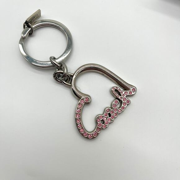 COACH Poppy Bag Charm, Pink Rhinestone Heart - Picture 5 of 7